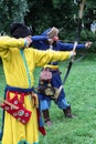 A team of archers practicing shooting